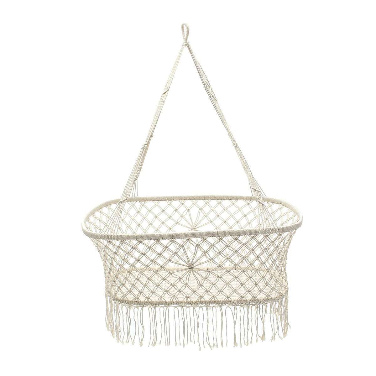 White Cotton Baby Garden Hanging Crib Hammock - JUST Hammocks