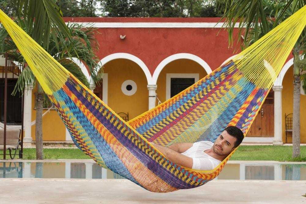 Queen Size Outdoor Cotton Hammock in Confeti - JUST Hammocks