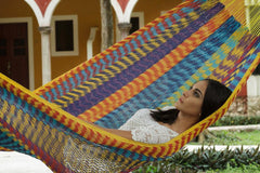 Queen Size Outdoor Cotton Hammock in Confeti - JUST Hammocks