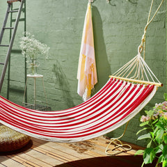 Hammock Cotton Hanging Bed Spreader Bar Red