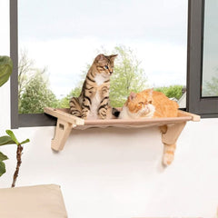 Pet Cat Window Hammock Perch Wooden Hanging Bed Durable Seat Hanging