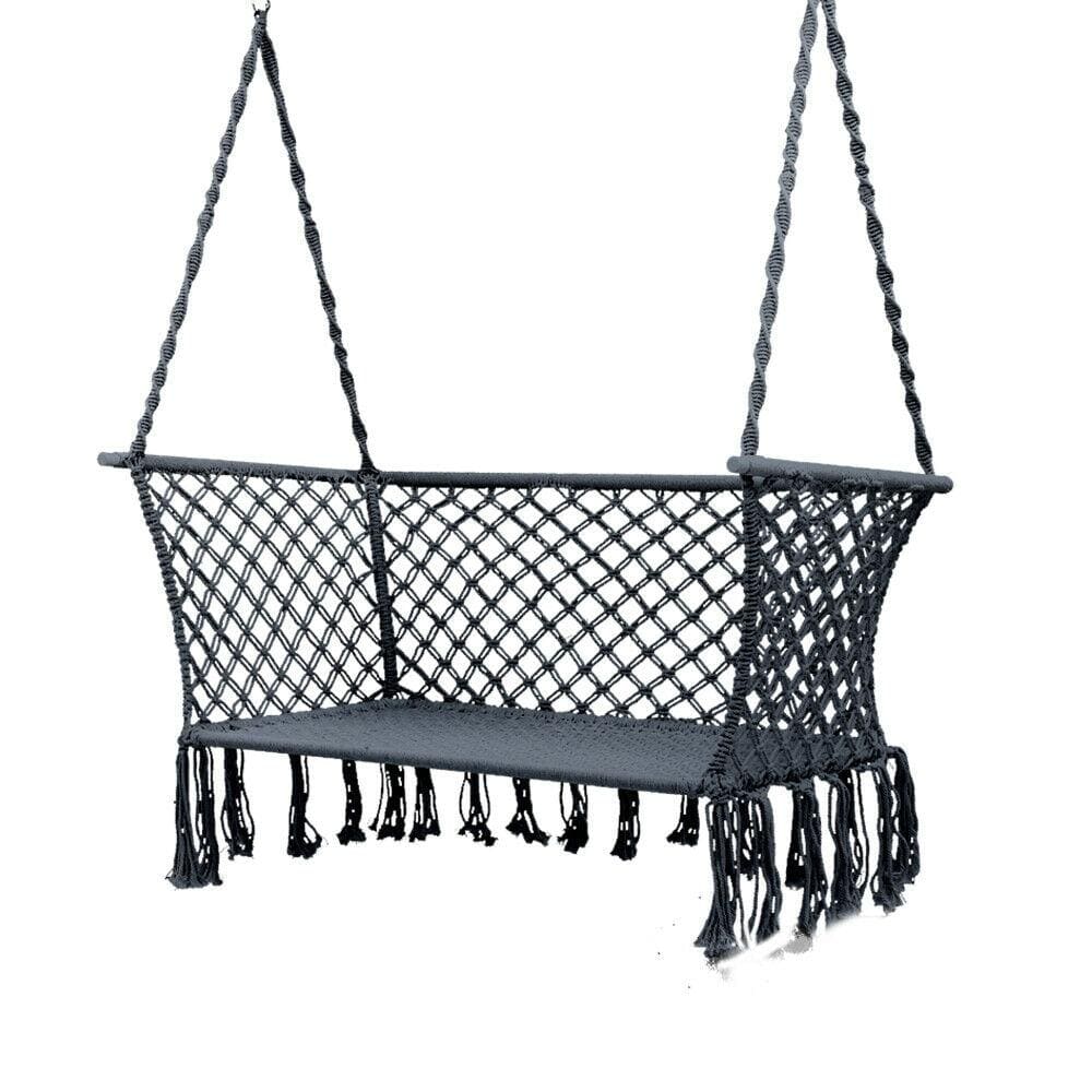 Gardeon Hammock Chair Patio 2 Person Swing Camping Hammocks Indoor Portable Grey - JUST Hammocks