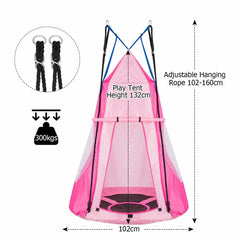 2 in 1 Hanging Tent Tree Swing Set Outdoor Hammock Chair Kids Play Yard Toy - JUST Hammocks
