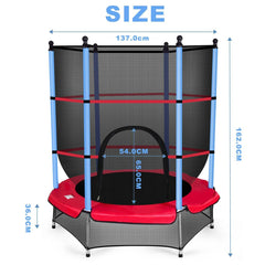 Upgrade 4.5ft Trampoline Kids Round Trampolines Enclosure Safety Net Outdoor