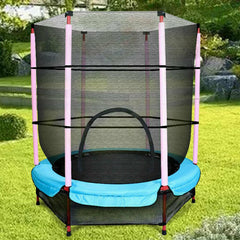 4.5FT Trampoline Round Trampolines Kids Enclosure Safety Net Outdoor Indoor