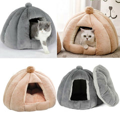 Foldable Pet Tent Soft Bed Dog Cat Cave Linter Surface Cotton Filling Skid-free - JUST Hammocks