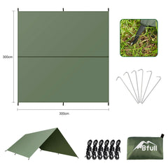 Camping Tarp Shelter Waterproof Hammock Rain Fly Tent Picnic Blanket 3x3m - JUST Hammocks