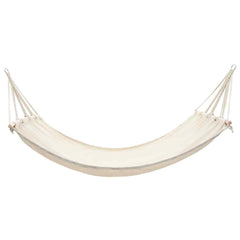 Hammock with Bar 210x150 Outdoor Camping Swing Sunbed Chair Cream/Brown - JUST Hammocks