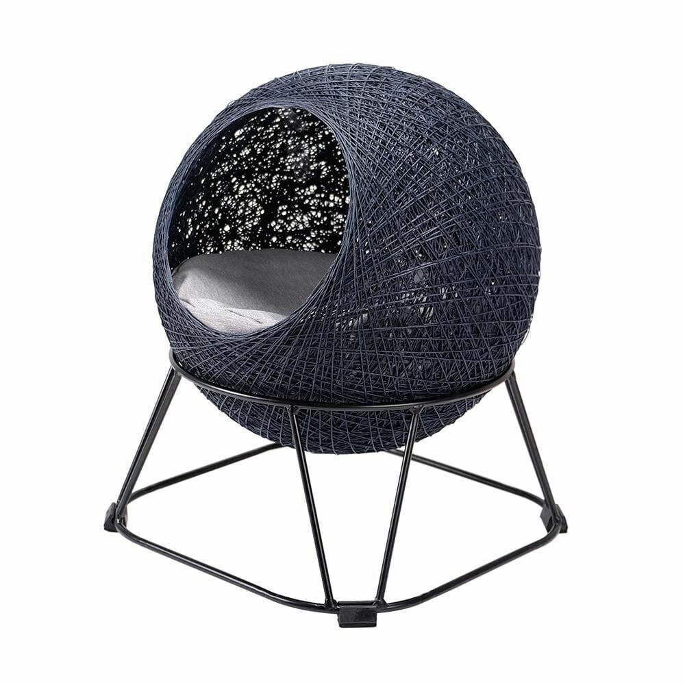 Cat Pod Bed Woven Kitten Pet Sleeping House Cave Cushion Steel Blue - JUST Hammocks