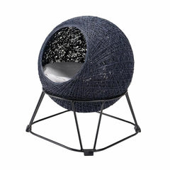 Cat Pod Bed Woven Kitten Pet Sleeping House Cave Cushion Steel Blue - JUST Hammocks