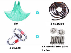 5 x 2.8m Aerial Anti-Gravity Yoga Hammock Invertion Swing Trapeze + Accessories - JUST Hammocks