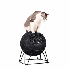 Cat Pod Bed Woven Kitten Pet Sleeping House Cave Cushion Steel Blue - JUST Hammocks