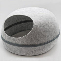 Cat Cave Bed Igloo Soft House Sleeping Bag Mat Grey Kitten Cave - JUST Hammocks
