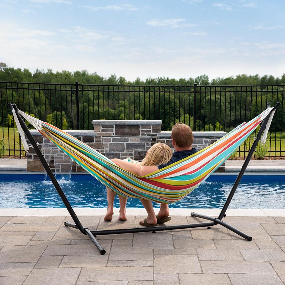 Double Polyester Hammock with Stand