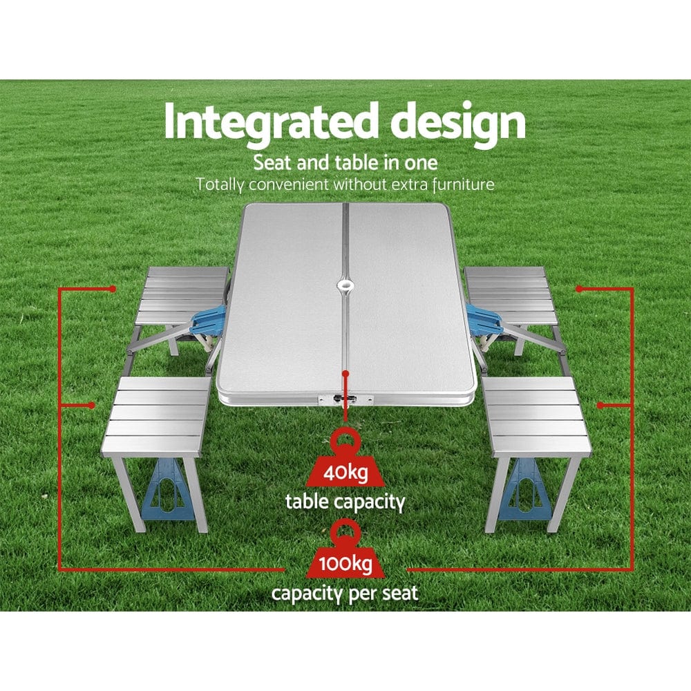 Portable Folding Camping Table and Chair Set 85cm