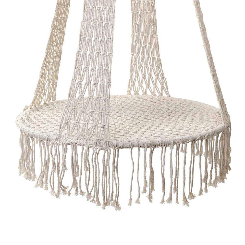 Cream Boho Cotton-Blend Hammock Swing Chair - JUST Hammocks