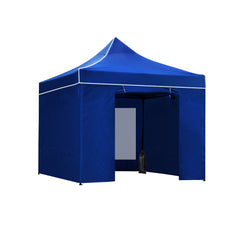 Instahut Gazebo Pop Up Marquee 3x3 Folding Wedding Tent Gazebos Shade Blue