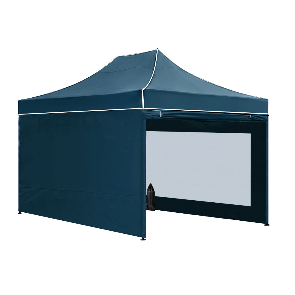 Instahut Gazebo Pop Up Marquee 3x4.5 Folding Wedding Tent Gazebos Shade Navy