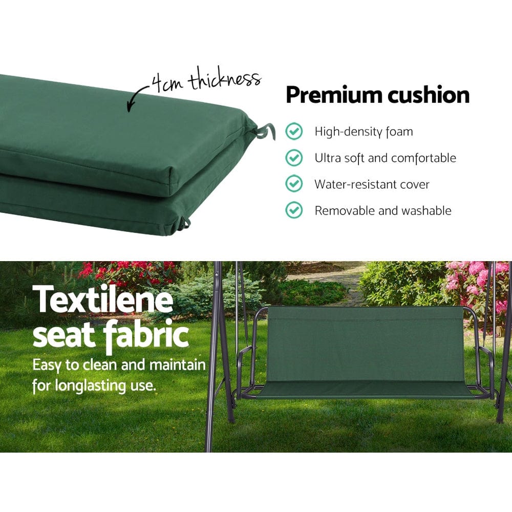 Gardeon Swing Chair Hammock Outdoor Furniture Garden Canopy Bench Seat Green