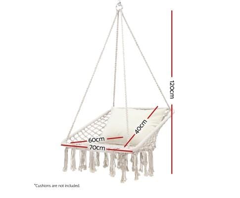 Hanging Rope Portable Swing Hammocks Cream - JUST Hammocks