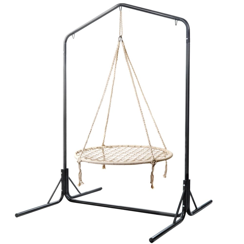 Keezi Kids Outdoor Nest Spider Web Swing Hammock Chair with Stand Garden 100cm