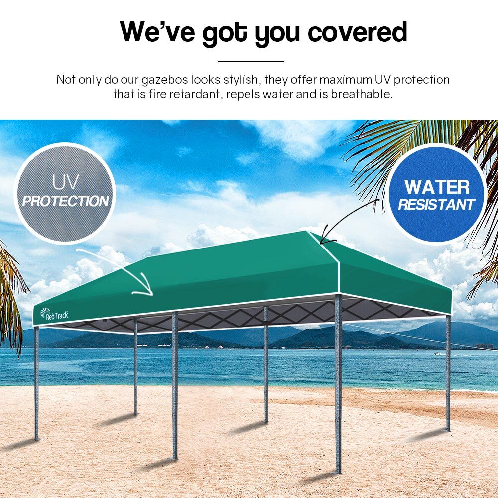 Red Track 3x6m Folding Gazebo Shade Outdoor Green Foldable Marquee Pop-Up