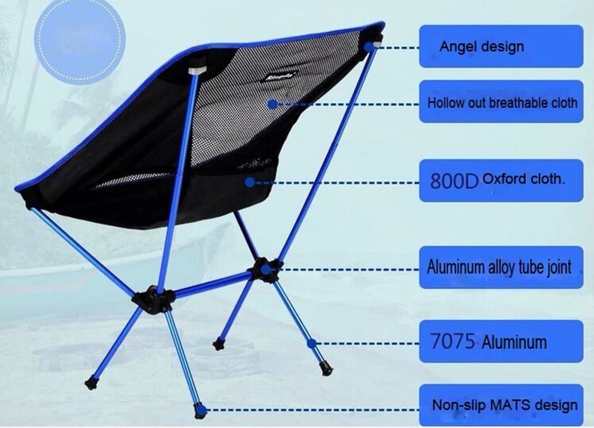 Ultralight Aluminum Alloy Folding Camping Camp Chair Outdoor Hiking Green
