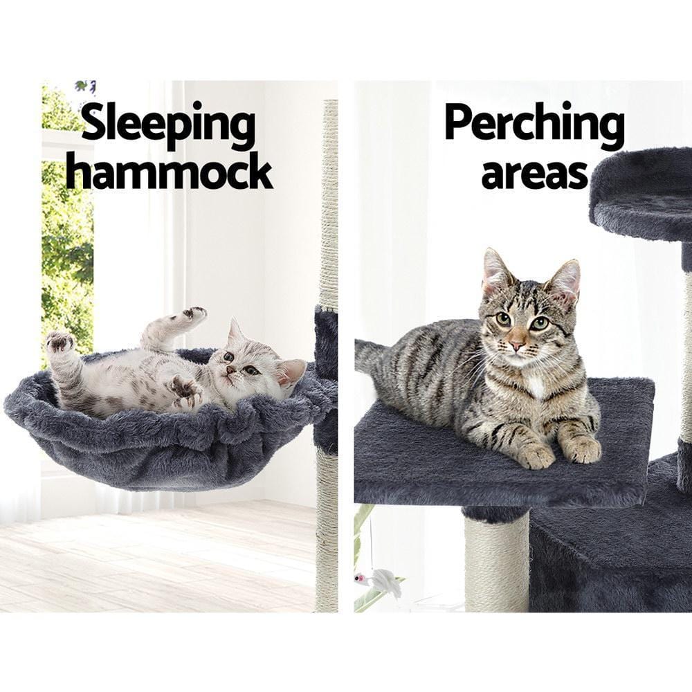 i.Pet Cat Tree Trees Scratching Post Scratcher Tower Condo House Furniture Wood - JUST Hammocks