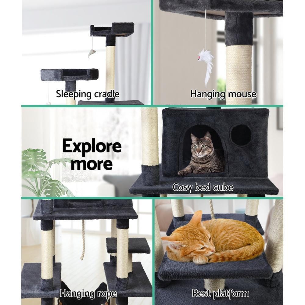 i.Pet Cat Tree Trees Scratching Post Scratcher Toys Condo House Furniture Wood - JUST Hammocks