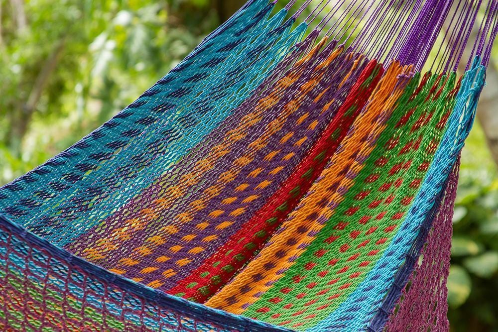 Deluxe Outdoor Cotton Mexican Hammock  in Colorina Colour - JUST Hammocks