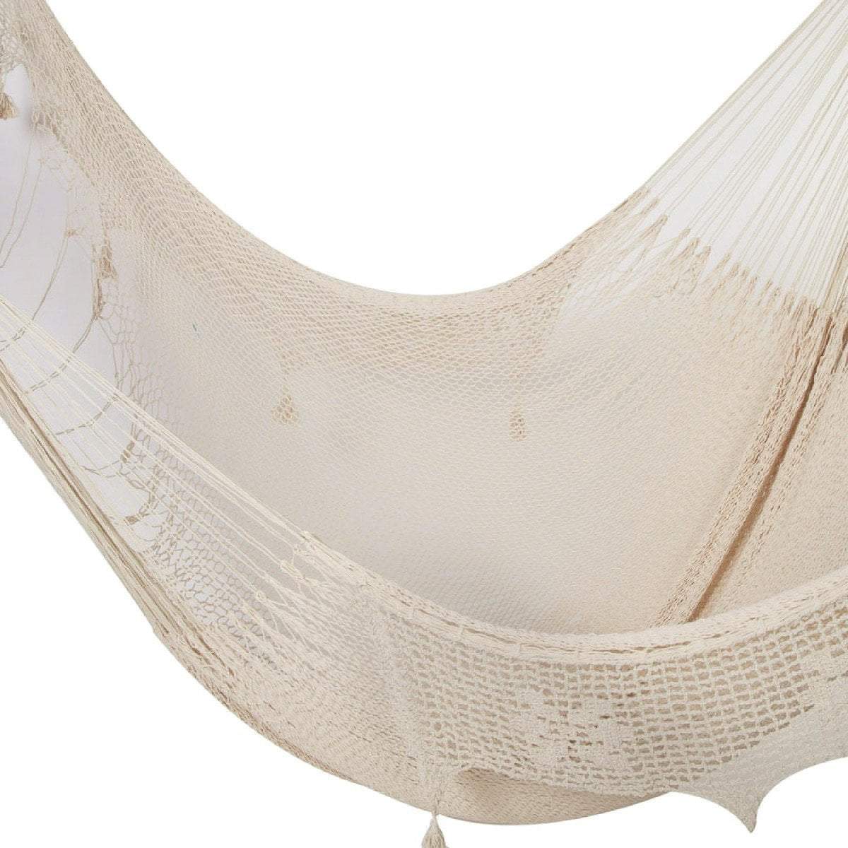 Deluxe Outdoor Cotton Mexican Hammock  in Cream Colour King Size - JUST Hammocks