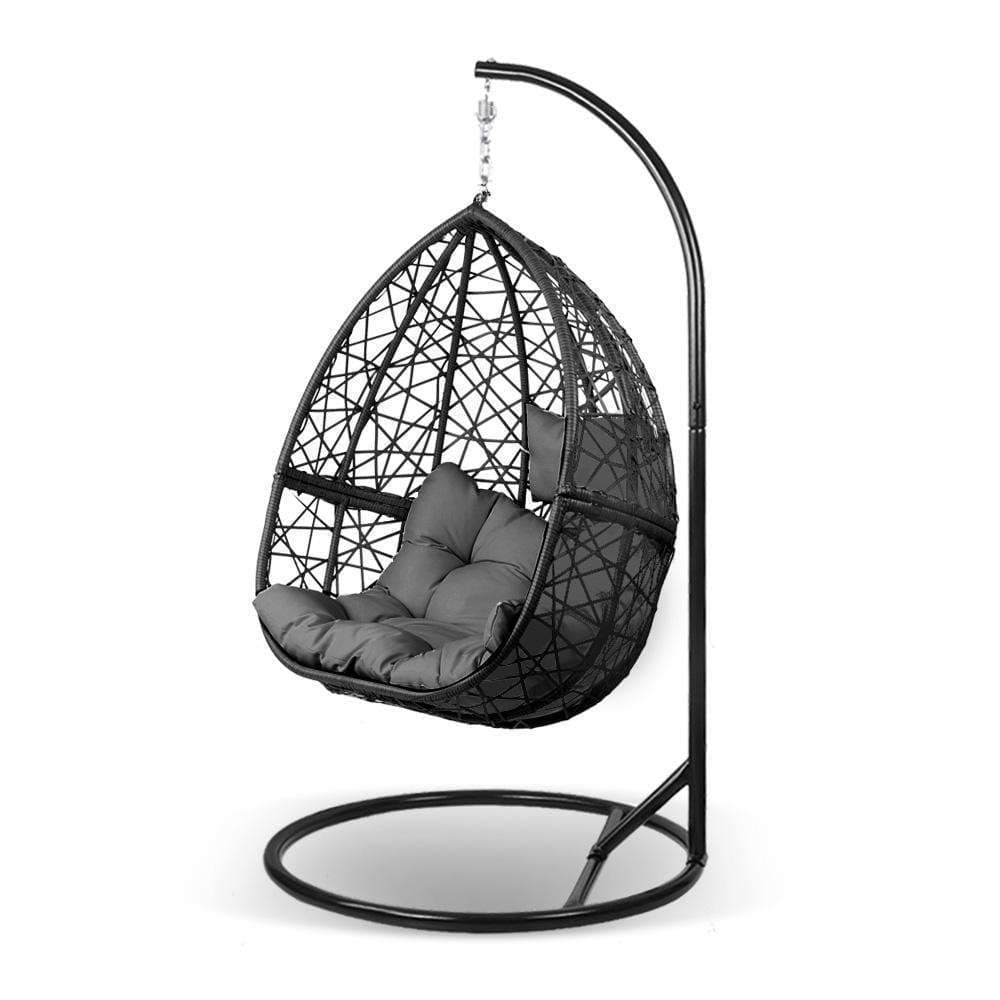 Gardeon Outdoor Hanging Swing Chair - Black - JUST Hammocks