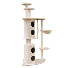 i.Pet Cat Tree Trees Scratching Post Scratcher Tower Condo House Furniture Wood Beige - JUST Hammocks
