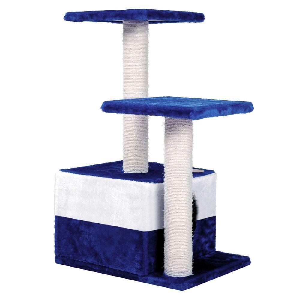 70cm Cat Scracthing Tree - Blue & white - JUST Hammocks