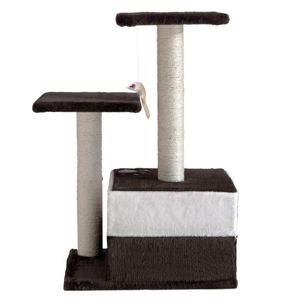 70cm Cat Scratching Tree Gym Post - White and Dark Grey - JUST Hammocks