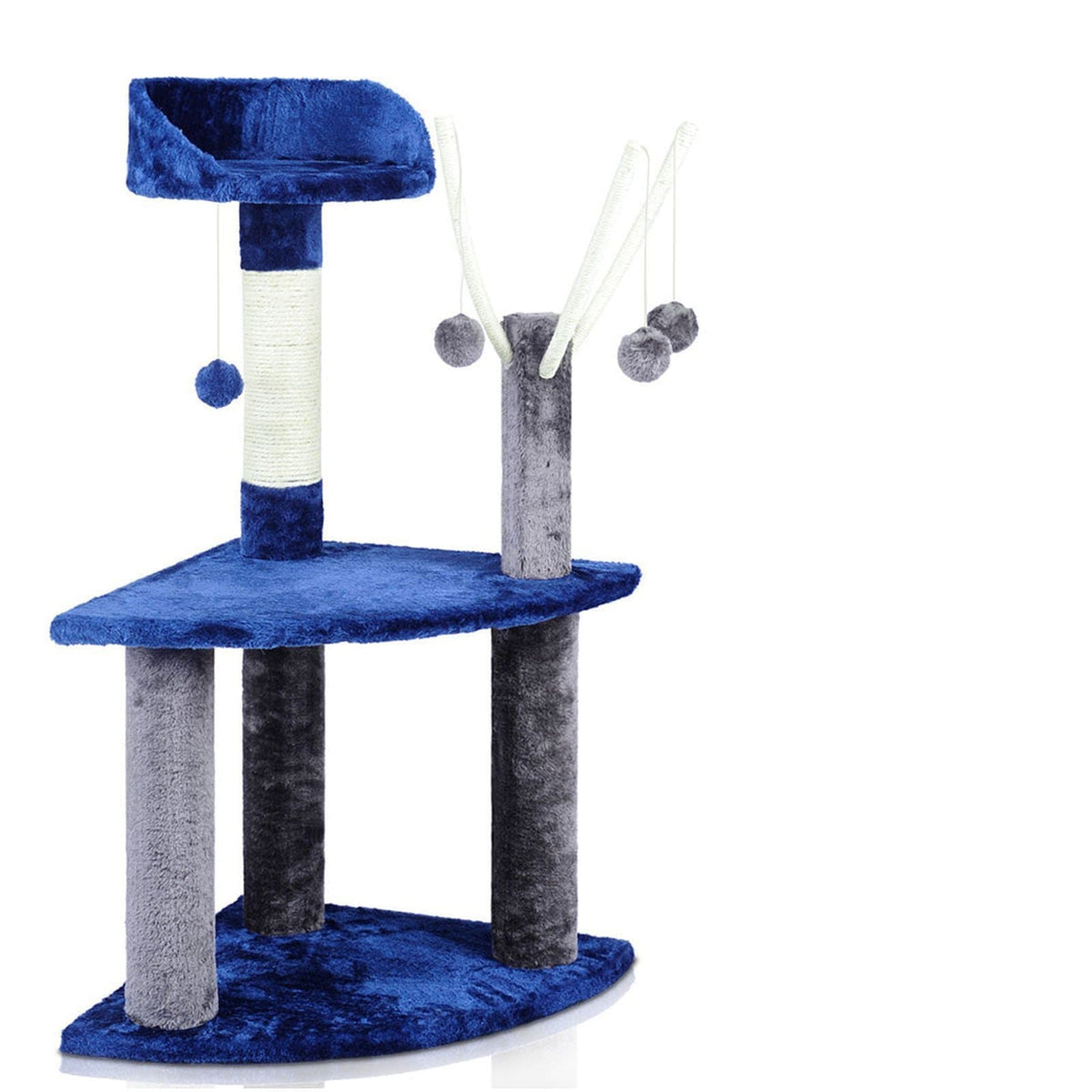 95cm Cat Scratching Post - Blue & Grey - JUST Hammocks
