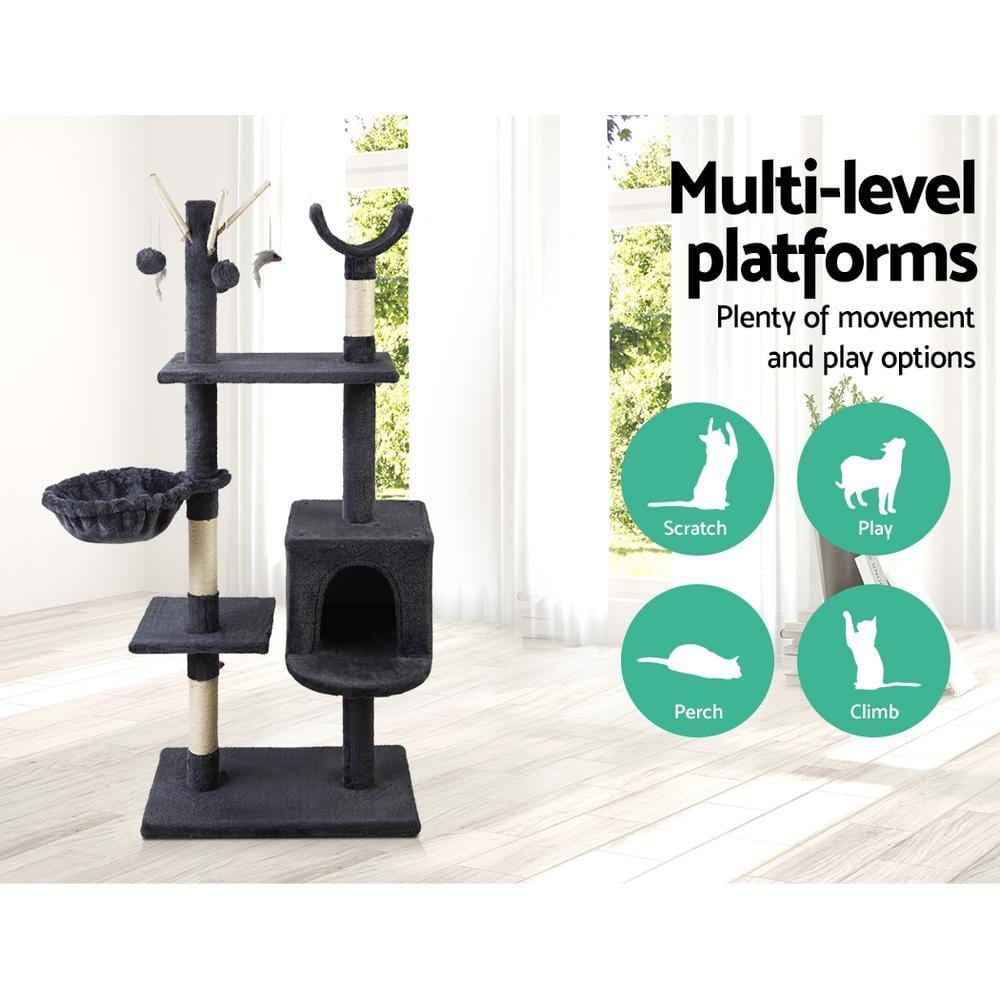 i.Pet Cat Tree Trees Scratching Post Scratcher Toys Condo House Furniture Wood - JUST Hammocks