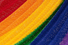 Queen Size Outdoor Cotton Hammock in Rainbow - JUST Hammocks