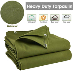 2x3m Waterproof Canvas Tarp Heavy Duty Tarpaulin Camping Dustproof Cover