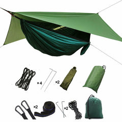 3In1 Camping Hammock Tent Hanging 2 Person Parachute Tent Outdoor Swing Fly Tarp - JUST Hammocks