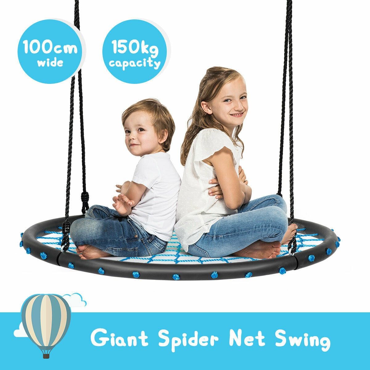 Kids 100cm Spider Web Tree Swing Set Outdoor Hammock Chair Yard Play Toys - JUST Hammocks