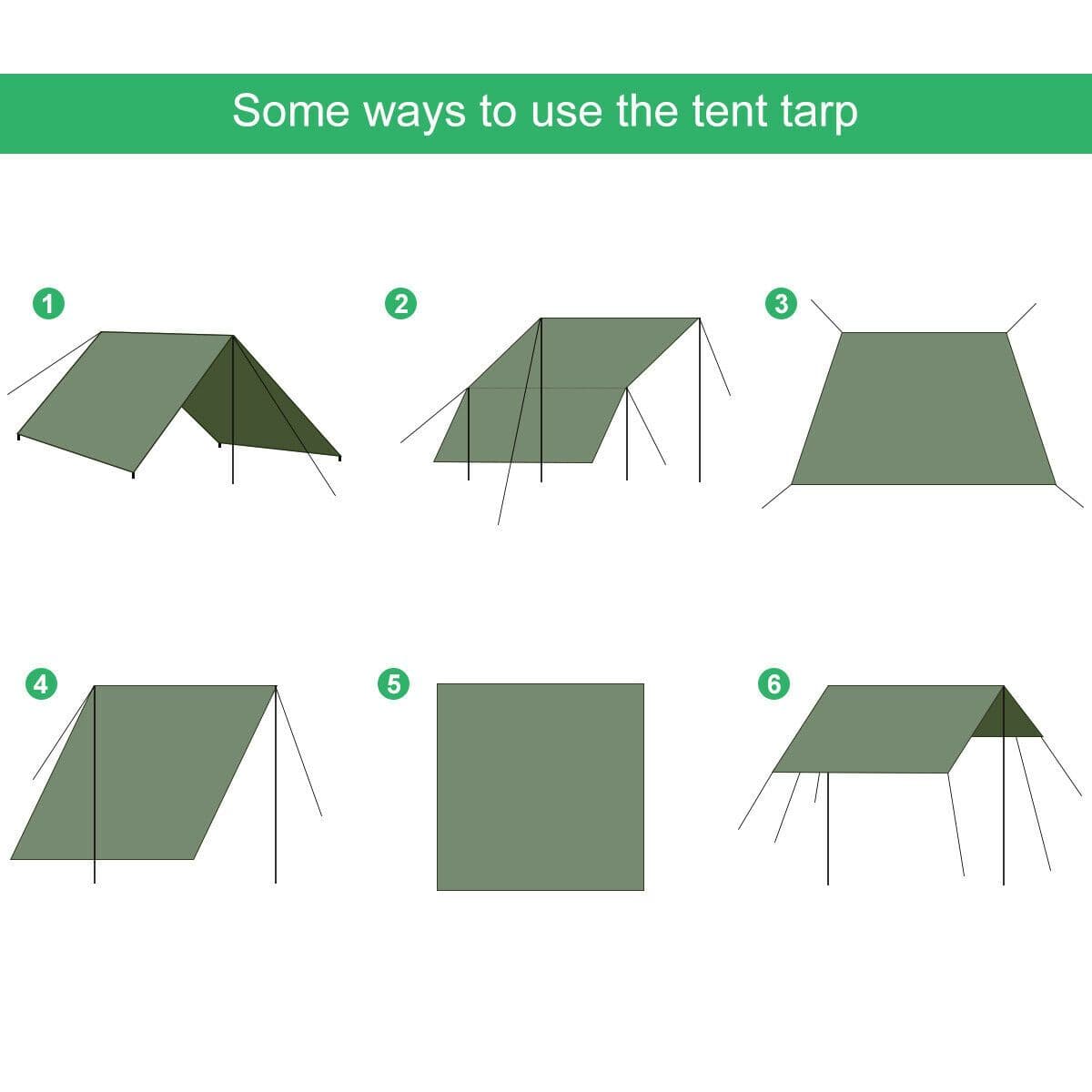 Camping Tarp Shelter Waterproof Hammock Rain Fly Tent Picnic Blanket 3x3m - JUST Hammocks