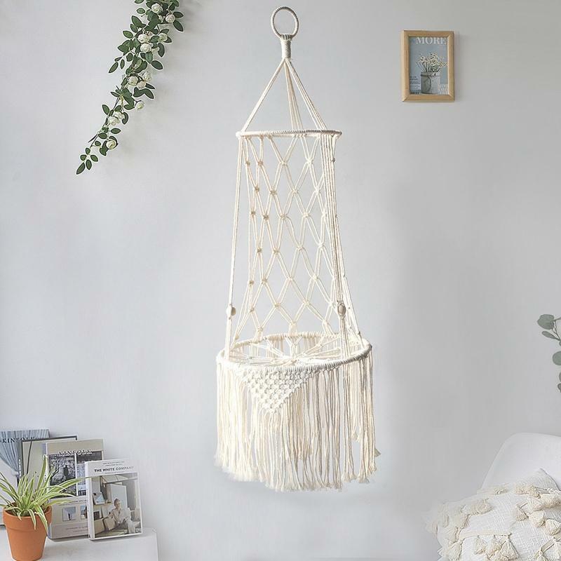 Macrame Cat Hammock Boho Woven Tassel Wall Hanging Pet Sleeping Swing Bed Basket