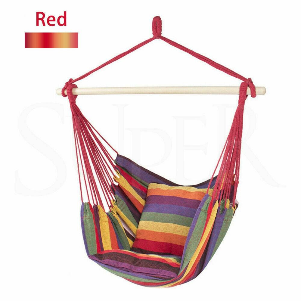 Garden Deluxe Hanging Hammock Chair Outdoor Camping Swing (Red) - JUST Hammocks