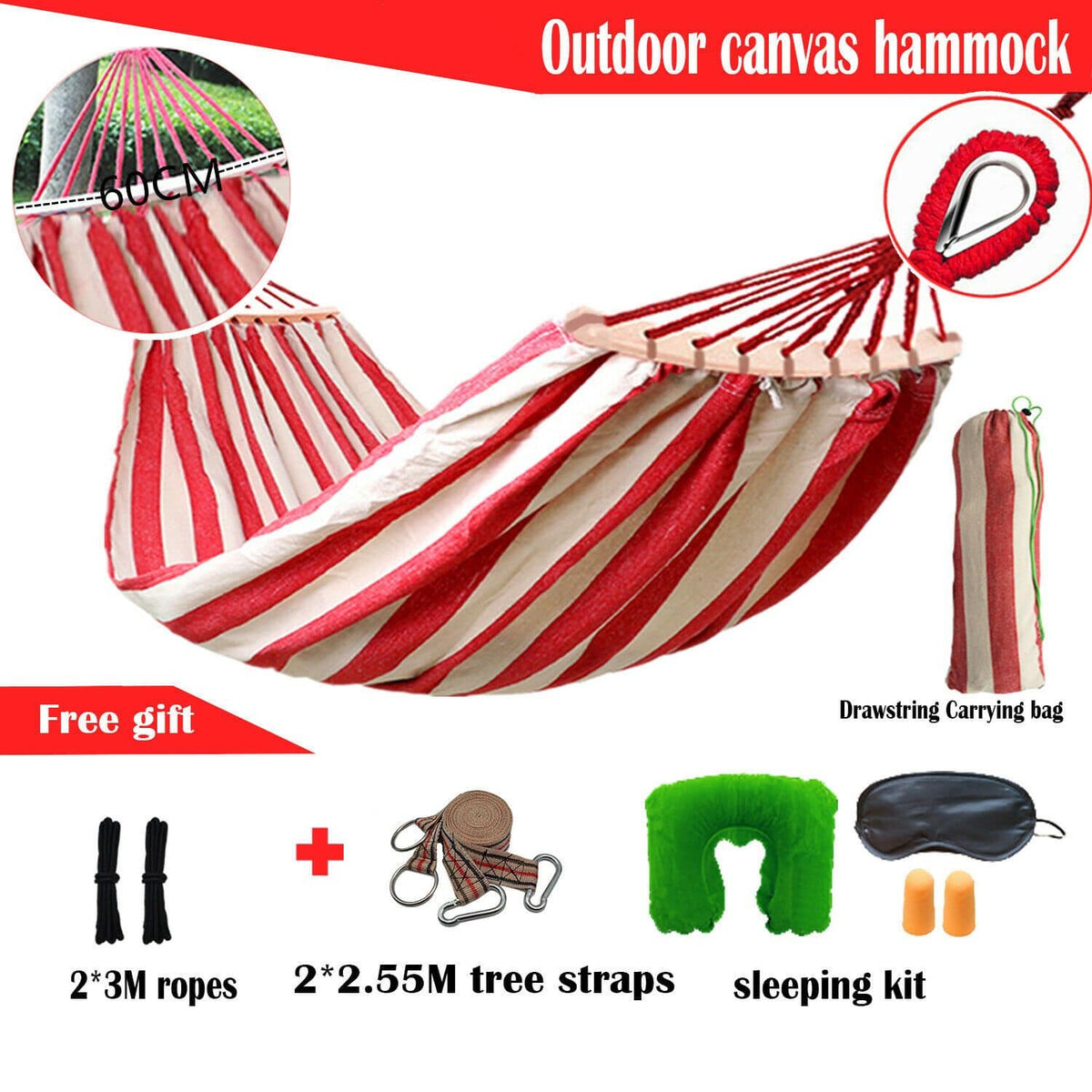 320KG Double Hanging Hammock Outdoor Garden Travel Beach Swinging Bed Camping - JUST Hammocks