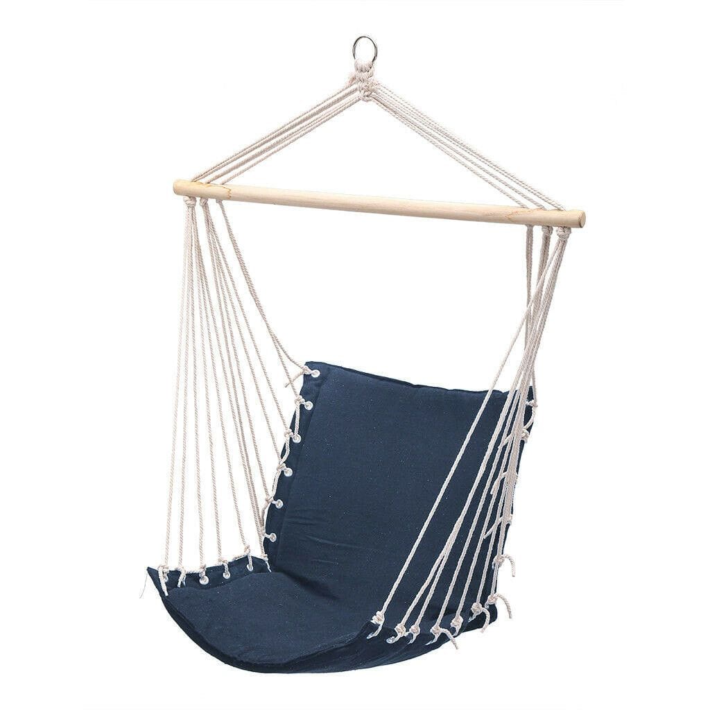 Hanging Swing Hammock Chair with Stick Sponge Cushion Indoor Outdoor Rope 2color - JUST Hammocks