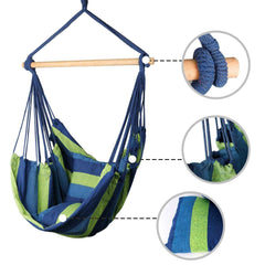 Garden Deluxe Hanging Hammock Chair Outdoor Camping Swing (Blue/Green) - JUST Hammocks
