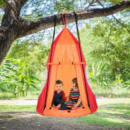 Hanging Tent Tree Swing Set 2 in 1 Outdoor Hammock Chair Kids Play Yard Toy - JUST Hammocks