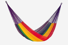 Single Size Cotton Mexican Hammock in Rainbow Colour - JUST Hammocks