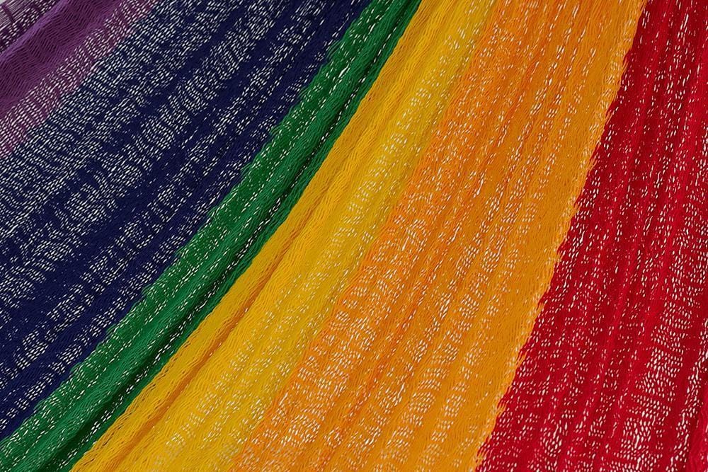 Single Size Cotton Mexican Hammock in Rainbow Colour - JUST Hammocks